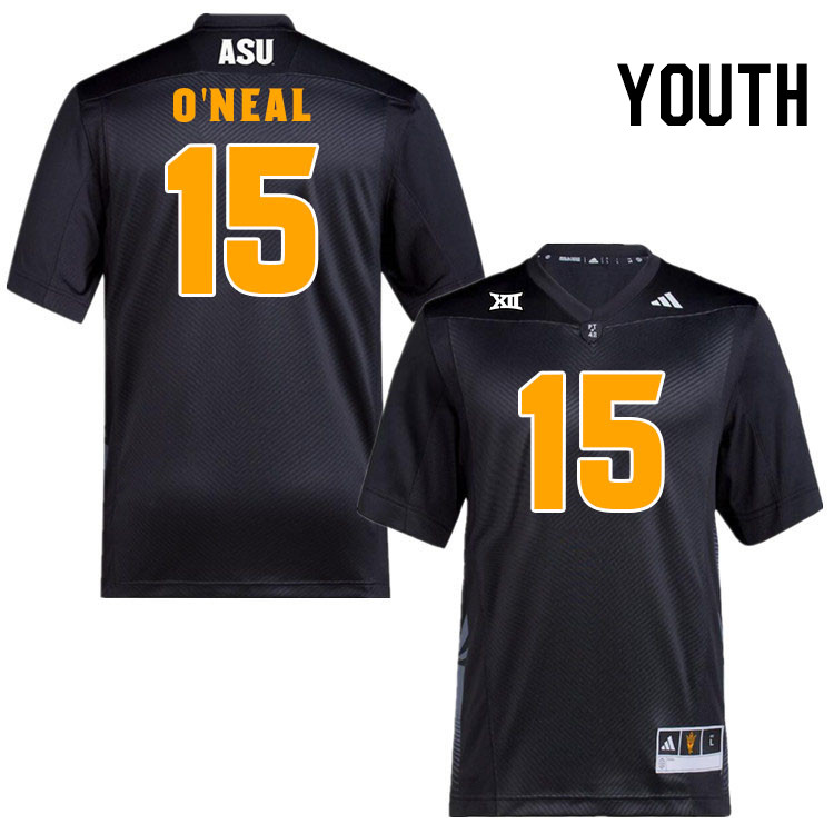 Youth #15 Elijah O'Neal Arizona State Sun Devils College Football Jerseys Stitched-Black